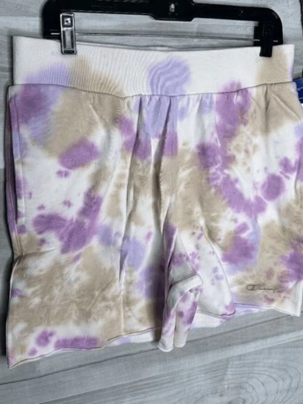 Champion Mens Purple White Tan Tie Dye Active Sweat Shorts Size Medium